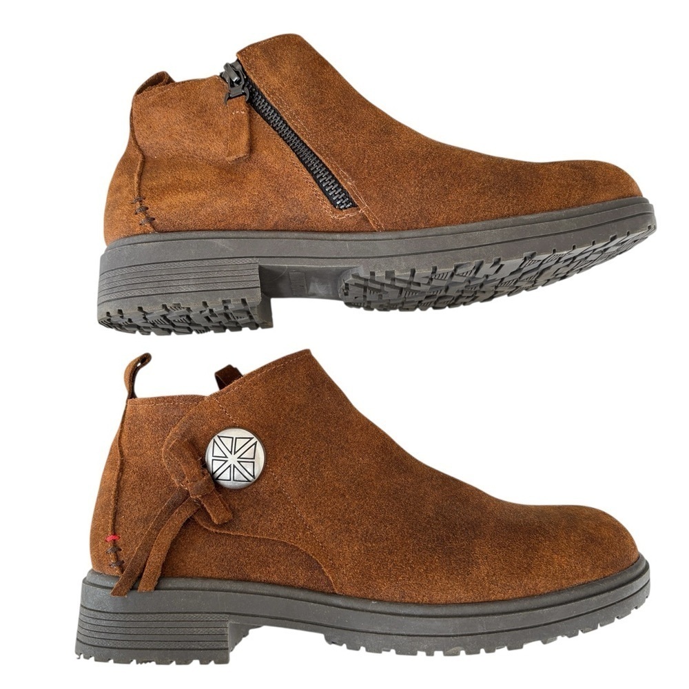 Minnetonka Joyelle Womens Ankle Boot Size 8 Brown Suede Comfort Foam Booties NEW - Picture 10 of 15
